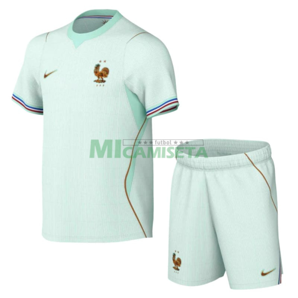 Camiseta Francia Segunda Equipación Mundial 2026 Verde Menta Niño Kit