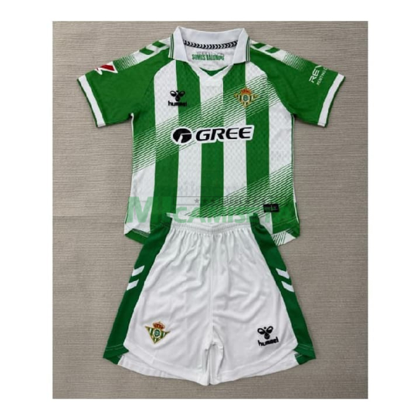 Camiseta Real Betis Primera Equipación 2026/2027 Verde/Blanco Niño Kit con Parche La Liga