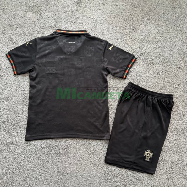 Camiseta Portugal 2026 Negro Niño Kit