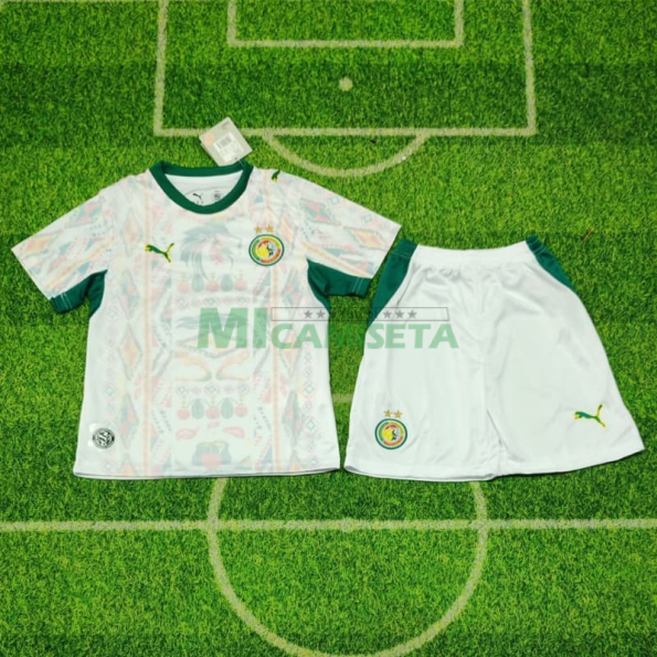 Camiseta Senegal Primera Equipación Mundial 2026 Blanco Niño Kit
