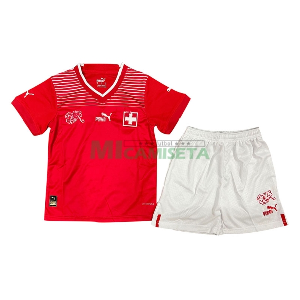 Camiseta Suiza Primera Equipación 2022 Copa Mundial Niño Kit