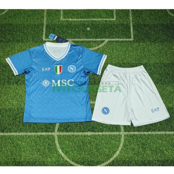 Camiseta Napoli Primera Equipación 2025/2026 Azul Niño Kit