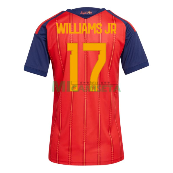 Camiseta Williams Jr 17 España Primera Equipación 2026 Rojo/Azul Mujer
