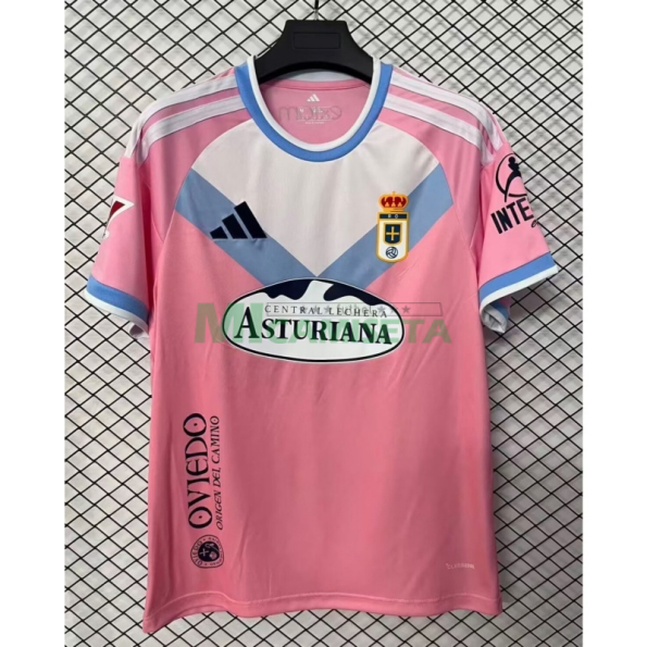 Camiseta Real Oviedo Segunda Equipación 2026/2027 Rosa con Parche La Liga