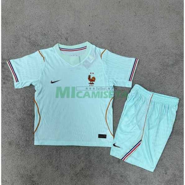 Camiseta Francia Segunda Equipación Mundial 2026 Verde Menta Niño Kit
