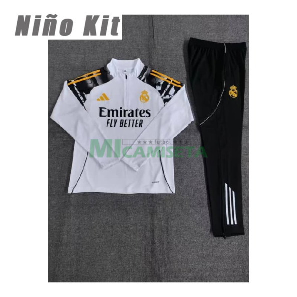Sudadera De Entrenamiento Real Madrid 2025/2026 Niño Kit Blanco con Estampado de Marvel