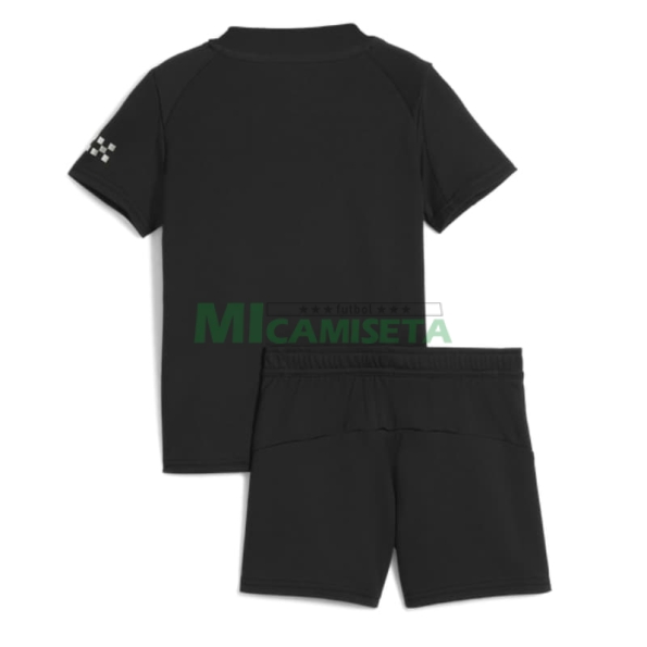 Camiseta Manchester City Segunda Equipación 2025/2026 Negro Niño Kit