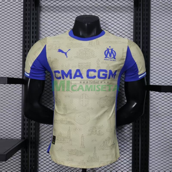 Camiseta Olympique Marsella Cuarta Equipación 2025/2026 Amarillo/Azul (EDICIÓN JUGADOR)