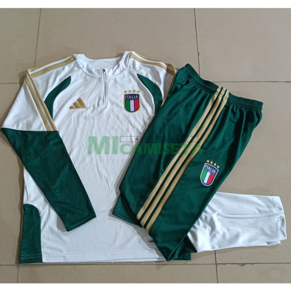 Sudadera de Entrenamiento Italia 2026 Niño Kit Blanco/Verde