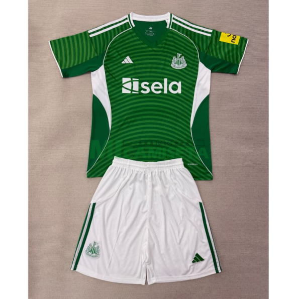 Camiseta Newcastle United Segunda Equipación 2025/2026 Verde Niño Kit