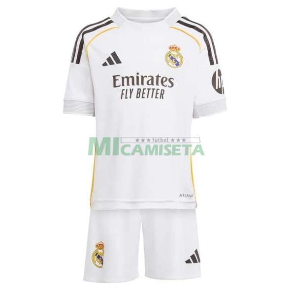 Camiseta MBAPPÉ 10 Real Madrid Primera Equipación 2025/2026 Blanco Niño Kit