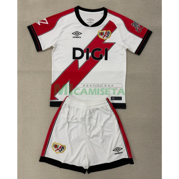 Camiseta Rayo Vallecano Primera Equipación 2025/2026 Blanco/Rojo  con Parche La Liga