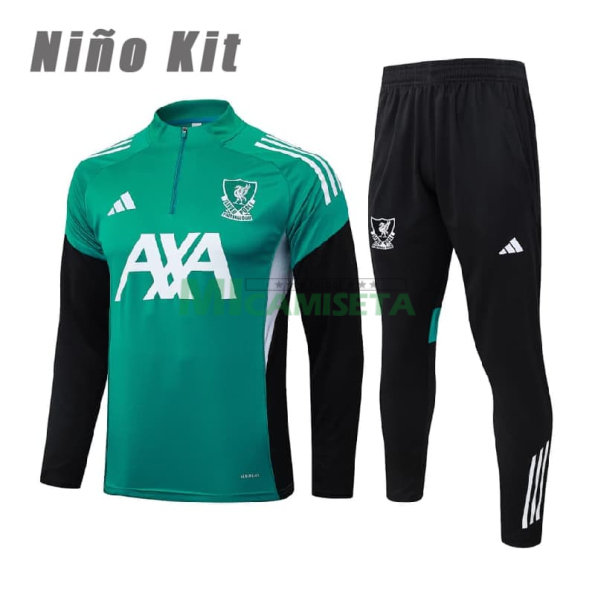 Sudadera De Entrenamiento Liverpool 2025/2026 Niño Kit Verde/Negro