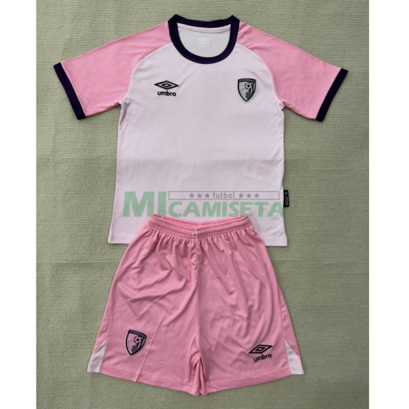 Camiseta AFC Bournemouth Tercera Equipación 2025/2026 Rosa Niño Kit