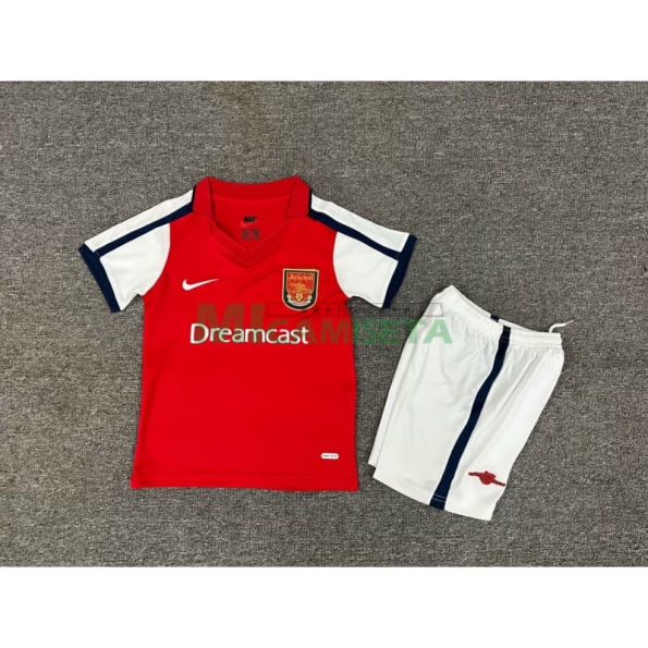 Camiseta Arsenal Primera Equipación Retro 2000/02 Niño Kit Rojo