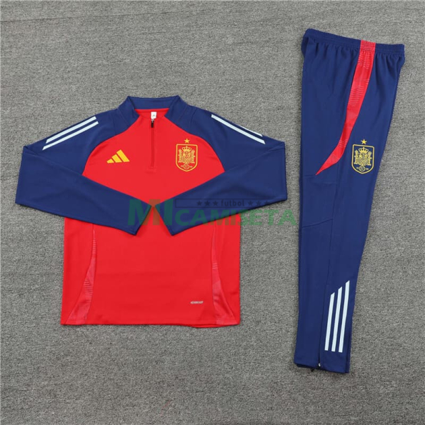 Sudadera de Entrenamiento España 2024 Kit Rojo/Azul Oscuro