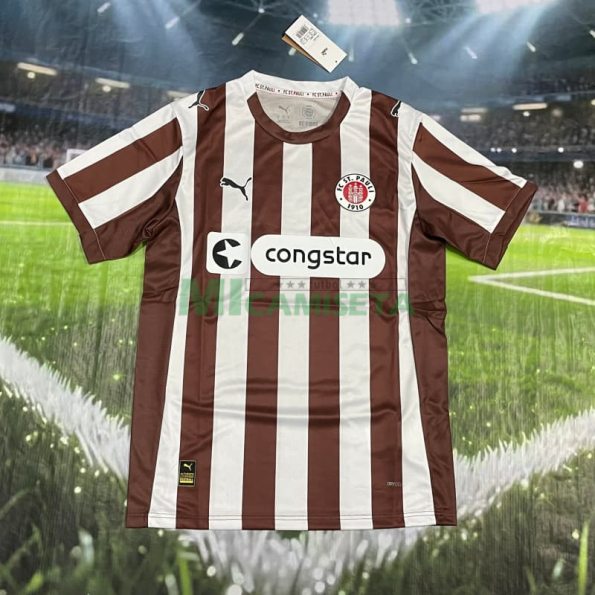 Camiseta FC St. Pauli Primera Equipación 2025/2026 Blanco/Marrón