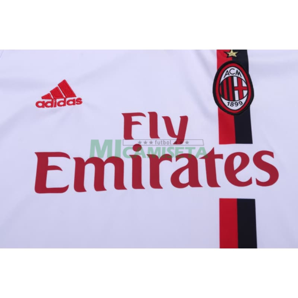 Camiseta AC Milan Segunda Equipación Retro 2011/12 Blanco Niño Kit