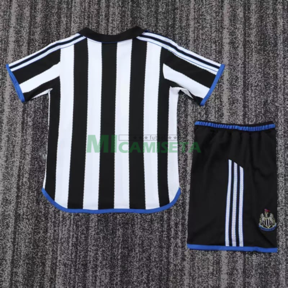Camiseta Newcastle United Primera Equipación Retro 1999/00 Negro/Blanco Niño Kit