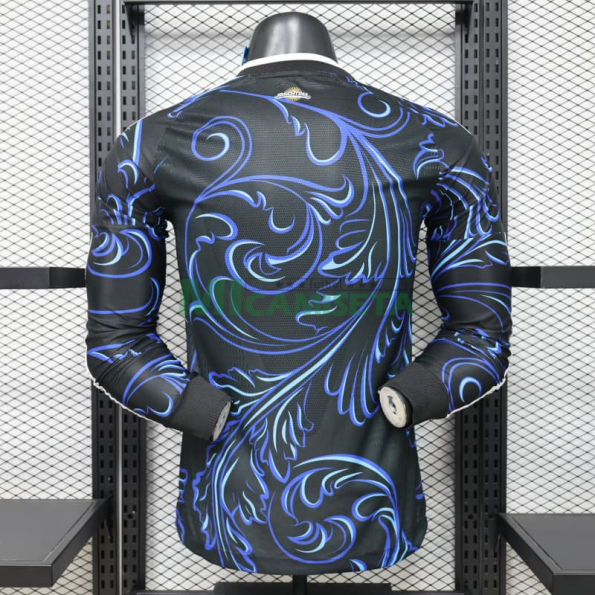 Camiseta Argentina Segunda Equipación Mundial 2026 ML Negro/Azul con FIFA2022 (EDICIÓN JUGADOR)