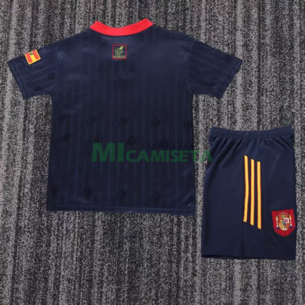 Camiseta España Segunda Equipación Retro 1996 Azul Niño Kit