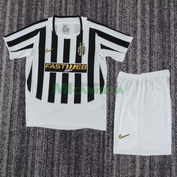 Camiseta Juventus Primera Equipación Retro 2003/2004 Blanco/Negro Niño Kit