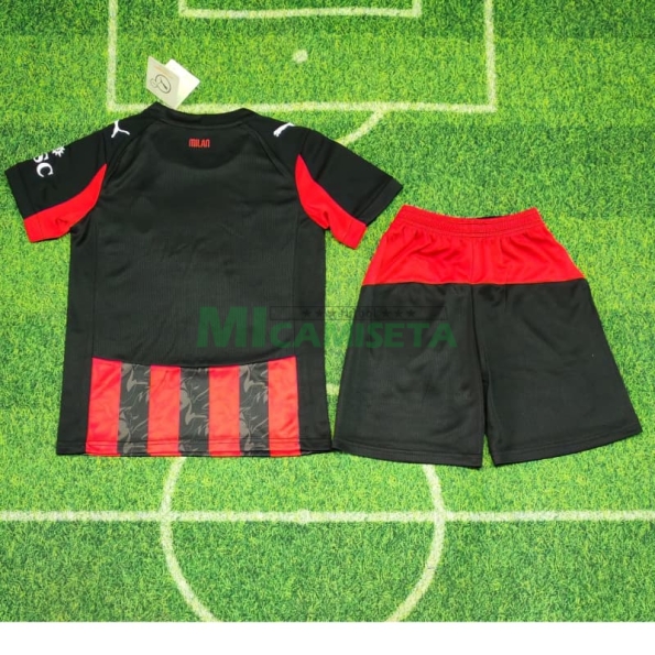 Camiseta AC Milan Primera Equipación 2025/2026 Rojo/Negro Niño Kit