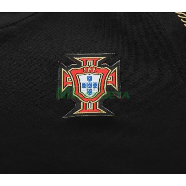 Camiseta Portugal Segunda Equipación Retro 2006 Negro Niño Kit