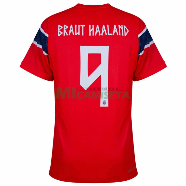 Camiseta BRAUT HAALAND 9 Noruega Primera Equipación Mundial 2026 Rojo/Azul