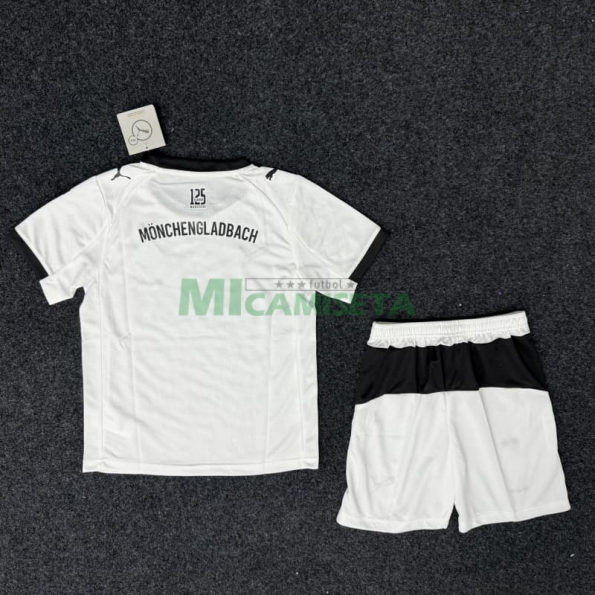 Camiseta Borussia Mönchengladbach Primera Equipación 2025/2026 Blanco Niño Kit