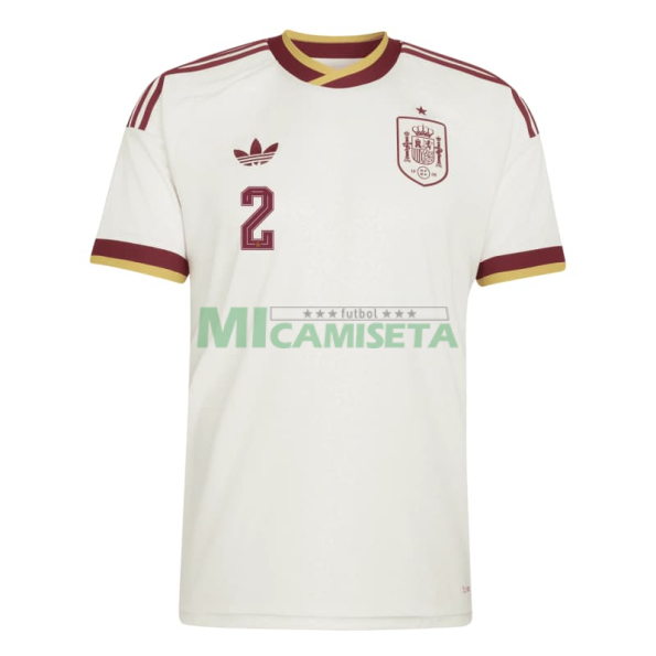 Camiseta Carvajal 2 España Segunda Equipación Mundial 2026 Blanco/Rojo