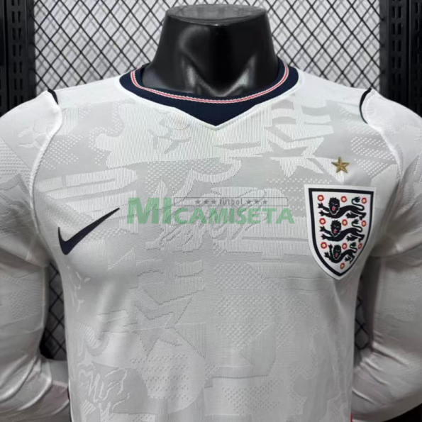 Camiseta Inglaterra Primera Equipación Mundial 2026 ML Blanco (EDICIÓN JUGADOR)