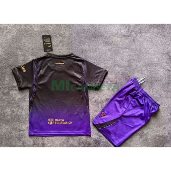 Camiseta Barcelona Segunda Equipación 2026/2027 Negro/Morado Niño Kit