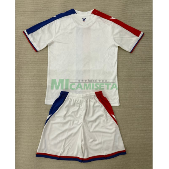 Camiseta Crystal Palace FC Segunda Equipación 2025/2026 Blanco/Azul/Rojo Niño Kit