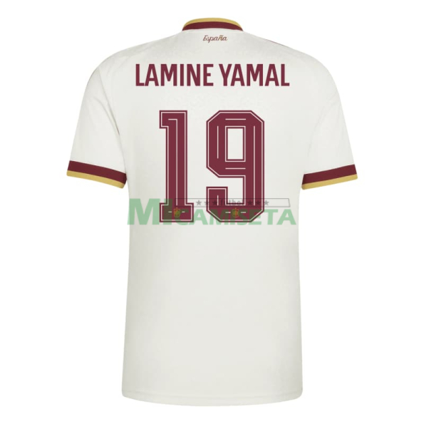 Camiseta Lamine Yamal 19 España Segunda Equipación Mundial 2026 Blanco/Rojo