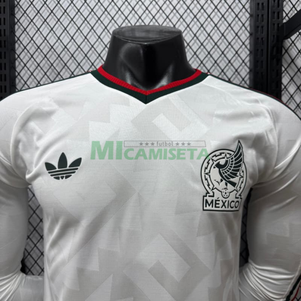 Camiseta México Segunda Equipación Mundial 2026 ML Blanco (EDICIÓN JUGADOR)