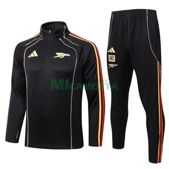 Sudadera De Entrenamiento Arsenal 2025/2026 Kit Negro Versión Retro