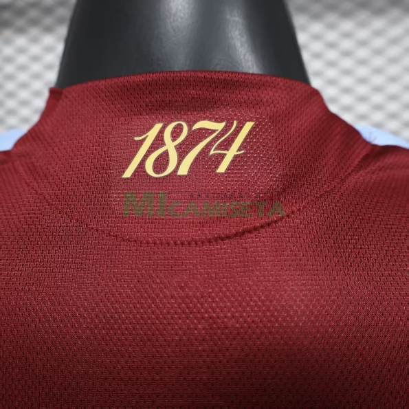 Camiseta Aston Villa Primera Equipación 2025/2026 Rojo Oscuro (EDICIÓN JUGADOR)