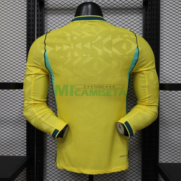 Camiseta Brasil Primera Equipación Mundial 2026 ML Amarillo (EDICIÓN JUGADOR)