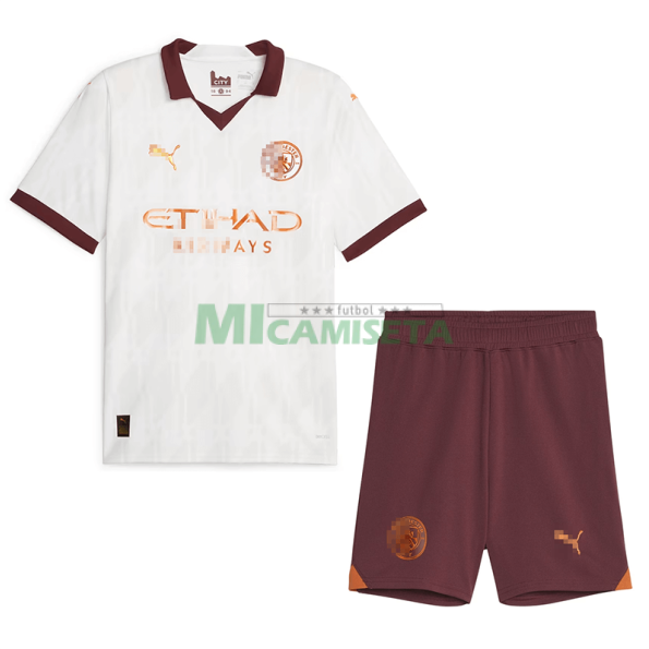 Camiseta Manchester City Segunda Equipación 2023/2024 Niño Kit