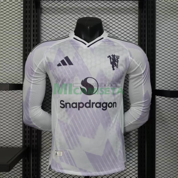 Camiseta Manchester United Segunda Equipación 2025/2026 ML Blanco (EDICIÓN JUGADOR)