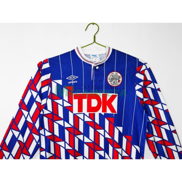 Camiseta Ajax Segunda Equipación Retro 1989/90 ML Azul/Rojo