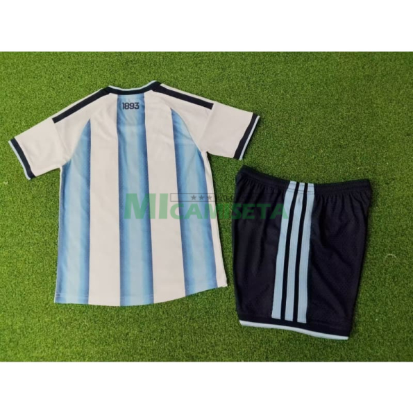 Camiseta Argentina Primera Equipación Mundial 2026 Azul/Blanco Niño Kit (EDICIÓN JUGADOR)