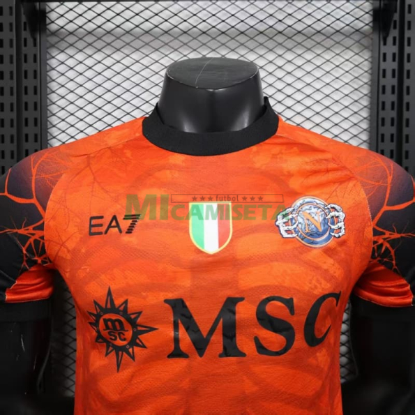 Camiseta Napoli 2025/2026 Edición Especial de Halloween Naranja (EDICIÓN JUGADOR)