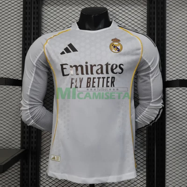 Camiseta Real Madrid Primera Equipación 2025/2026 ML Blanco (EDICIÓN JUGADOR)