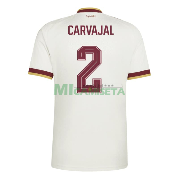 Camiseta Carvajal 2 España Segunda Equipación Mundial 2026 Blanco/Rojo