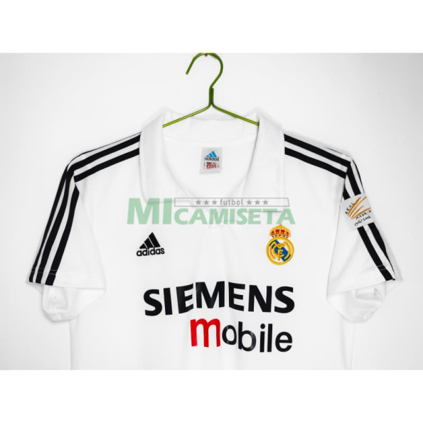 Camiseta Real Madrid Primera Equipación Retro 2002/03 Blanco con Publicitario
