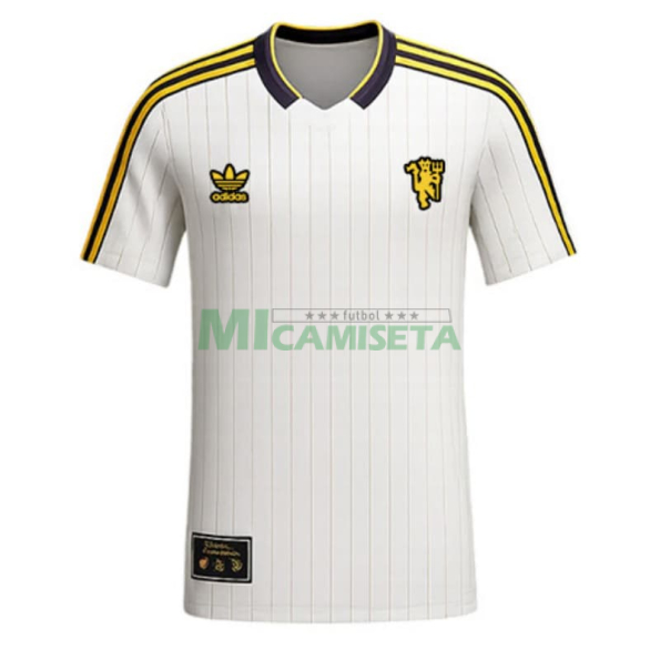 Camiseta Manchester United Terrace Icons Retro 2025/26 Blanco/Amarillo
