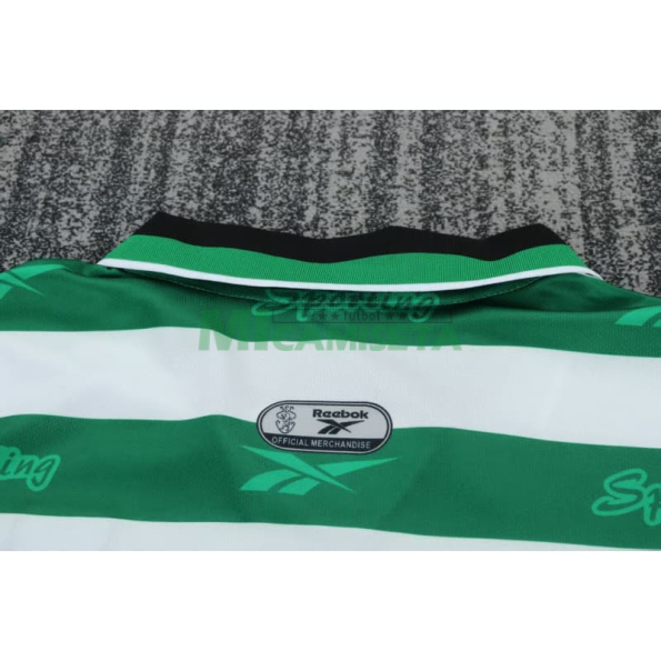 Camiseta Sporting Lisboa Primera Equipación Retro 1999/00 Verde/Blanco Niño Kit