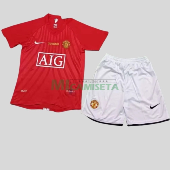 Camiseta RONALDO 7 Manchester United Primera Equipación Retro 2007/08 Niño Kit